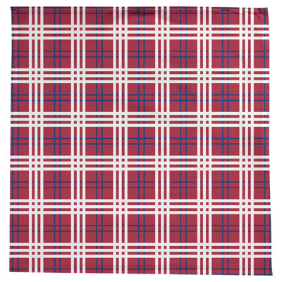 Plaid Cotton Blend Square Tablecloth