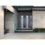 Façade avant extérieure en métal à deux portes / deux portes en verre graphite gris givré / deux avec fenêtre extérieure / entrée Sidelite peinte à gauche 84 po x 80 po-111445172-111445173