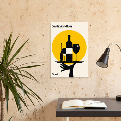 Classic Wine Service Silhouette Abstract Retro Vintage Landscape Nature Wall Art Print
