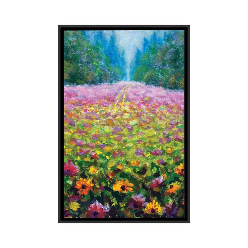 Wildflowers 1 Piece Wall Art on Canvas, 66.04 cm H x 45.72 cm W, Black Floater Frame