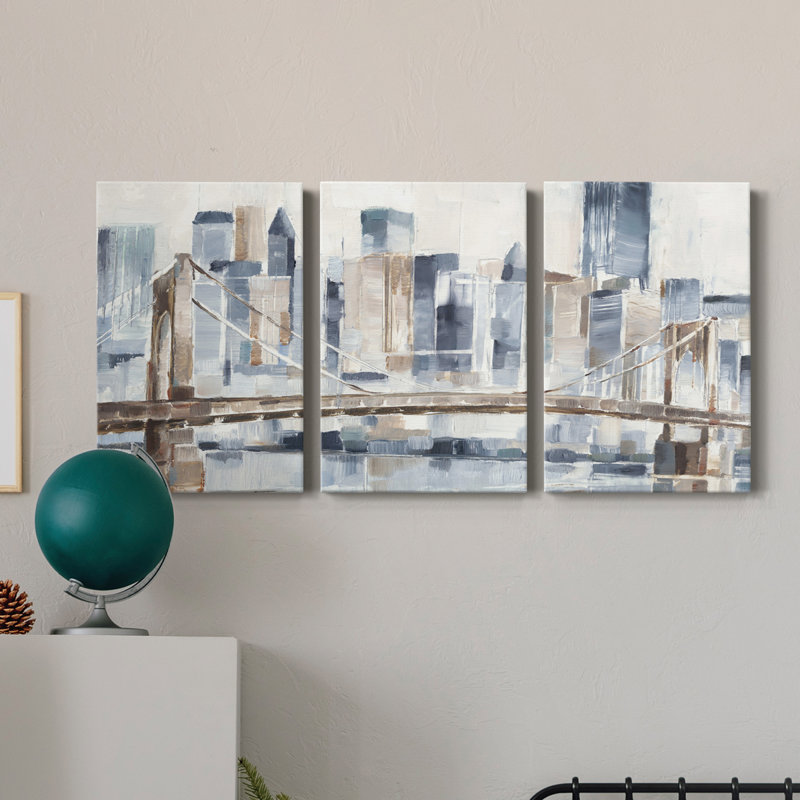 «Blue Hour II» - Toile tendue avec châssis de qualité supérieure - Prêt à être accroché, H 60 po x l 120 po x P 1 po