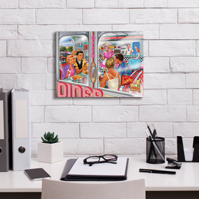 'Diner Double Date' by Bigelow Illustrations Canvas Wall Art
