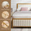 Cadre de lit plateforme rembourré avec tête et pied de lit capitonnés à canaux verticaux, sommier à lattes métalliques robustes pour lit simple, sans sommier tapissier, beige-1479735330-1476524209