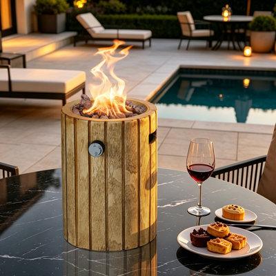 Afterglow Outdoor Tabletop Fireplace,Walnut