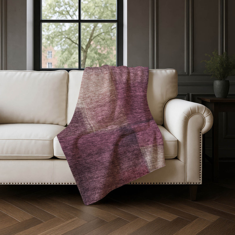Jeté carré Addison Sherpa ASB742, Prune