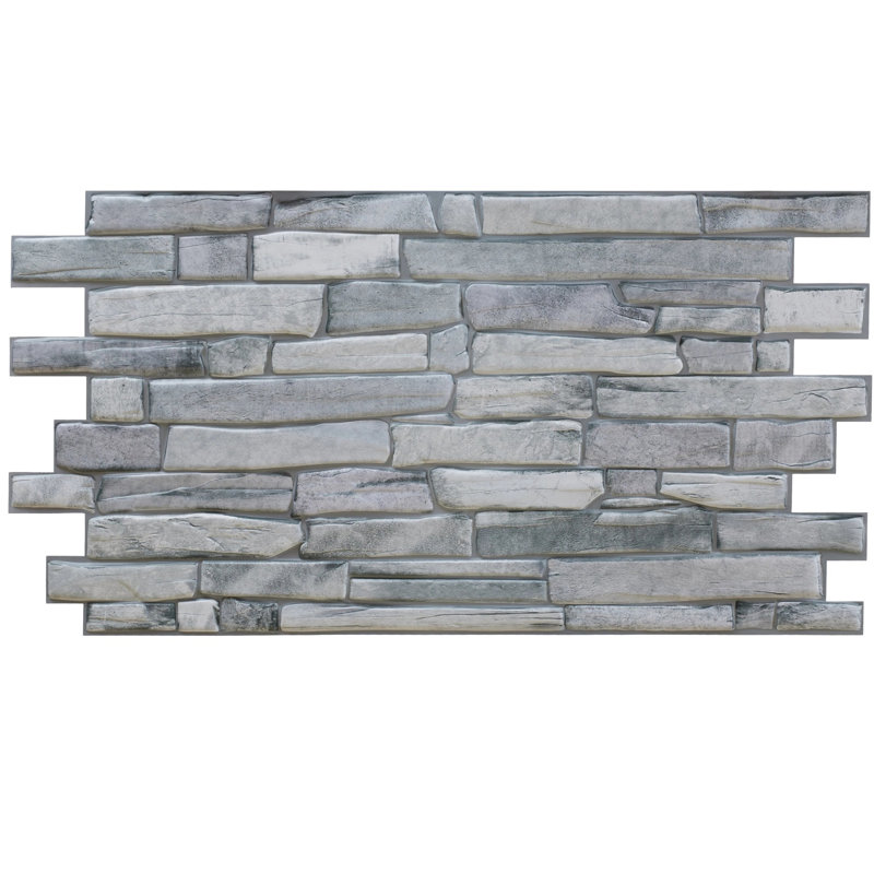 Olyphant 96 cm Wall Paneling (6-pack), Grey Rock