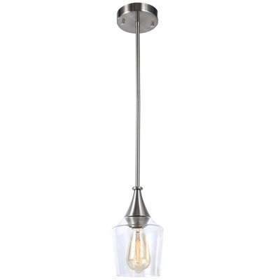 Baldon 1 - Light Brushed Nickel Bell Pendant