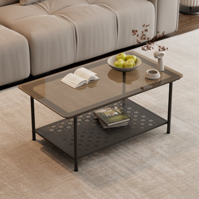 1pc, Simple Sofa Coffee Table, Living Room Light Luxury Rectangular Double-layer Coffee Table