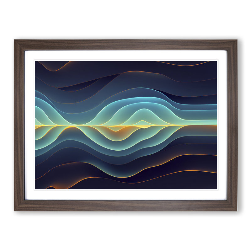 Prizewinning Modern Abstract Art - Single Picture Frame Print, 46cm H x 64cm W x 2cm D, Walnut Framed