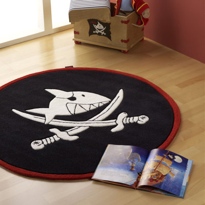 Round Capt'n Sharky 130cm X 130cm Area Rug