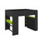 Lit mezzanine double avec bureau, garde-robe, grand espace de rangement et lumière RVB-1740464026