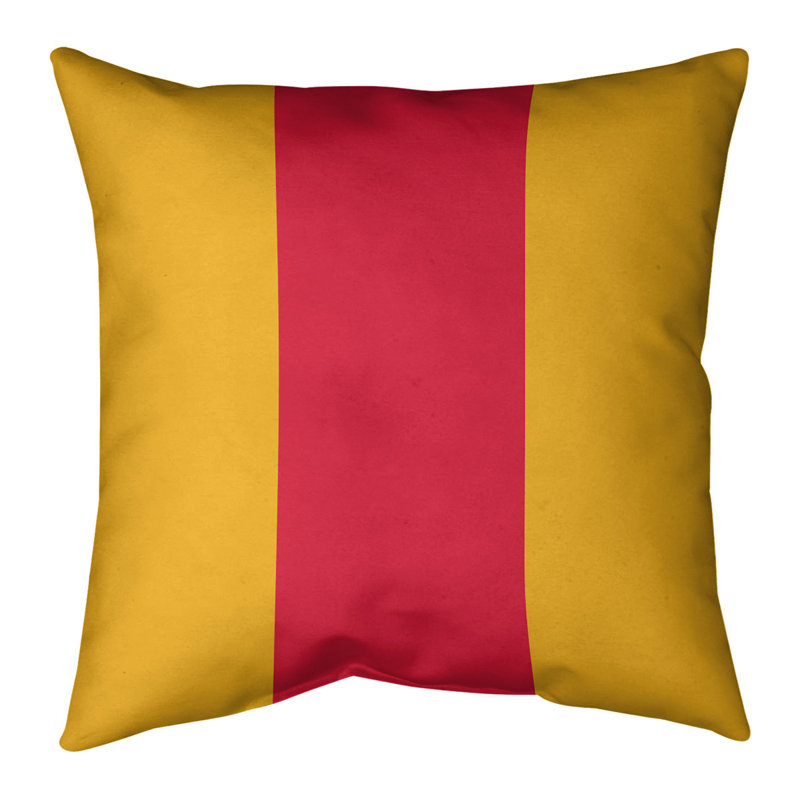  Housse de coussin Euro, Doré / rouge, Simili suède