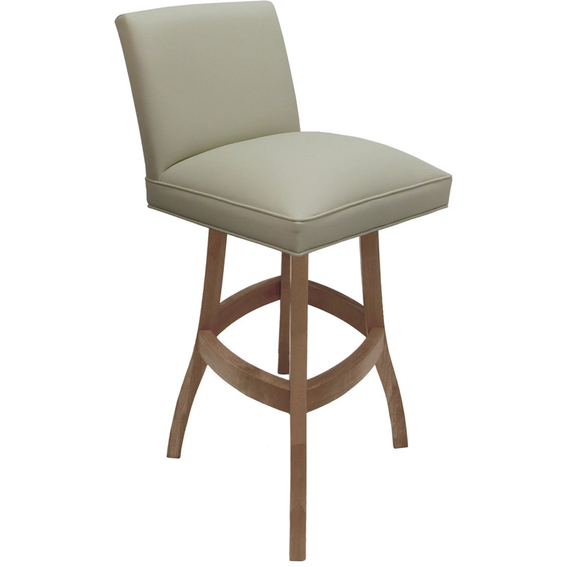 Swivel Wood Extra Tall Bar Stool On S-base, Beige, Counter Stool (26" Seat Height), Cream