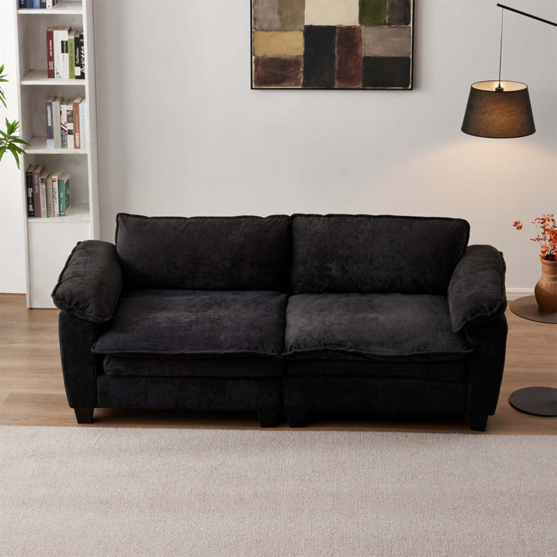 Grand canapé luxueux avec causeuse en chenille de Living Living Furniture