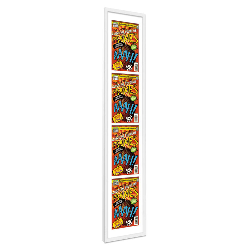 Wood Picture Frame with Mat, 7.125" x 10.5", White/White