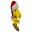 Décoration de Noël 19 po jaune et rouge en forme d'arachides avec lumières claires