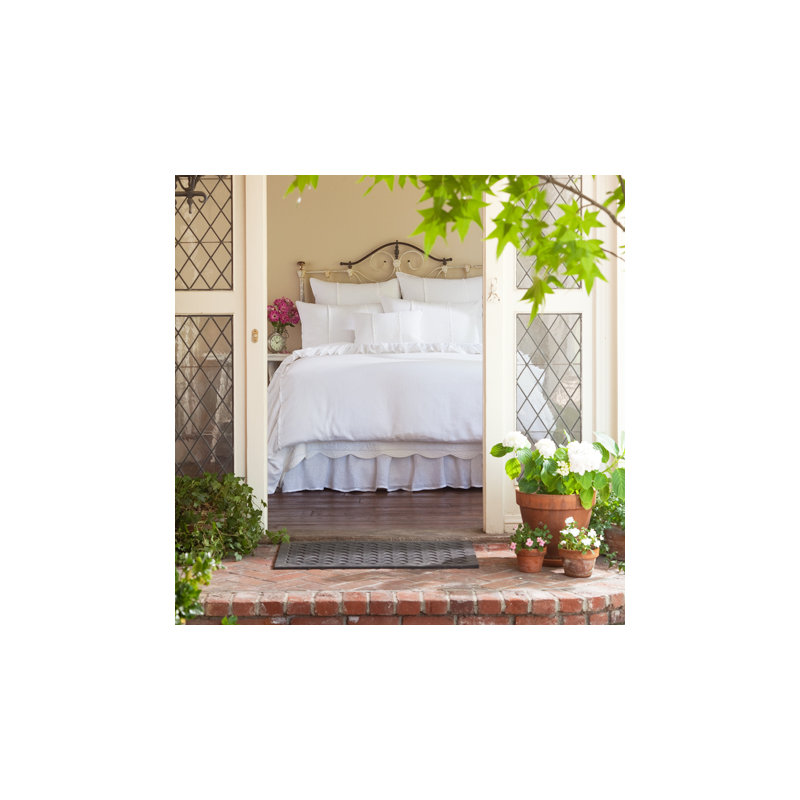 Hampton White Linen Duvet Cover, White, Twin Duvet Cover
