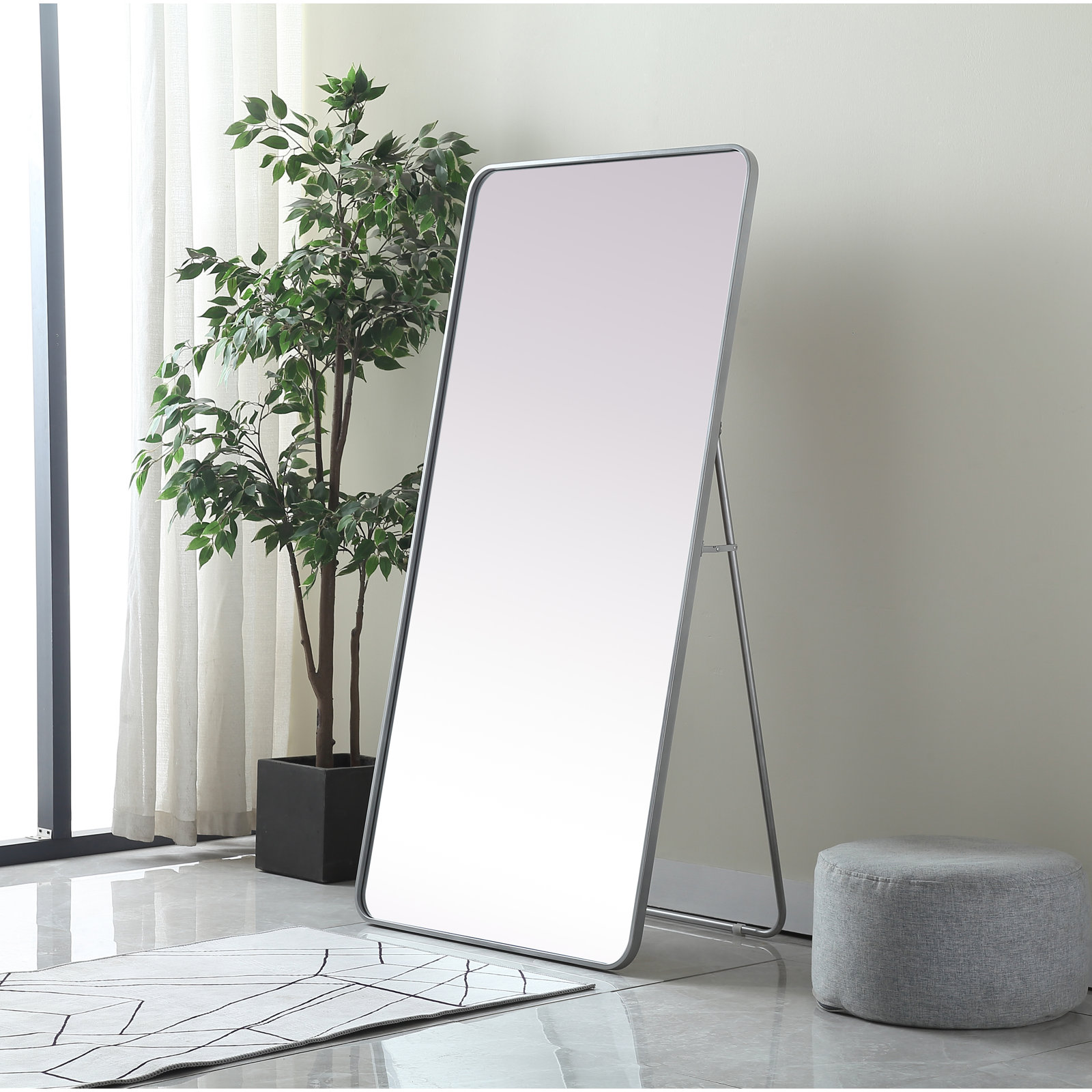Sabine 32" Full-Length Mirror, Silver, 60" x 30"
