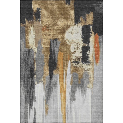 Premium Machine Washable Mouton AMF1979 Abstract Rug