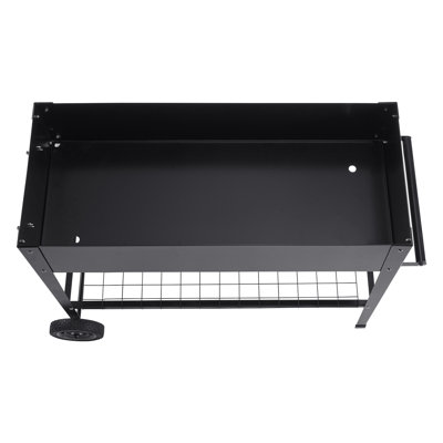43.3 x 19.5 x 31.5 in Elevated Raised Garden Bed with Legs and Wheels, Galvanized Metal Planter Box on Stand for Patio Balcony, Black