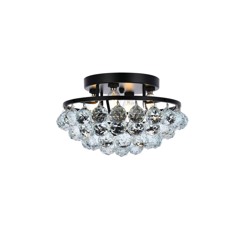 Eustacio Semi Flush Mount, Chrome, 15" H x 14" W x 14" D, 4 Lights