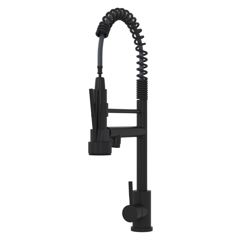 19" Matt Black Kitchen Faucet With Sleek Style - Stainless Steel 304, Ideal For Homes In Finish Modern Design Residences