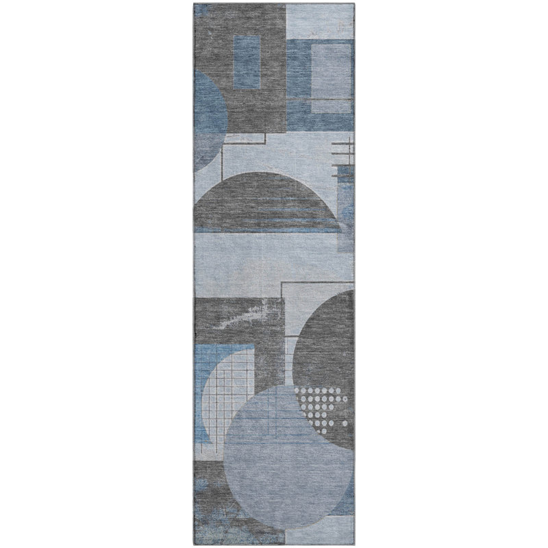 Premium Machine Washable Mehara AMF1695 Geometric Rug, Runner 2'3" x 7'6"