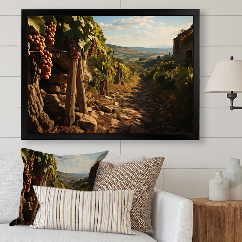 «Vineyard Hidden Gem» sur toile, White Picture Framed, 30" H x 40" W