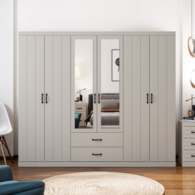 ALLINGTON 6 Door 2 Drawer Wardrobe With Mirror
