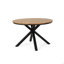 Table de salle à manger d'extérieur, plateau en teck et pieds en métal noir