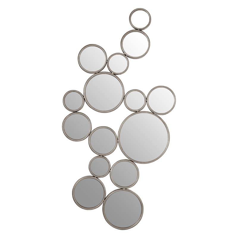 Merope Metal Flat Wall Mirror, 80cm H x 170cm W, Silver