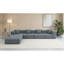 Canapé modulaire en flanelle gris confortable