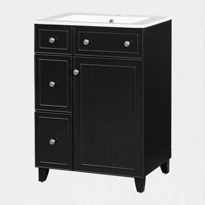Meuble-lavabo simple 24 po avec plateau en céramique Menifee