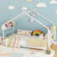 Twin Metal Canopy Bed Platform Storage House Bed