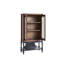 Armoire d'appoint et porte-bouteilles 33,07 po style français rétro noir et brun