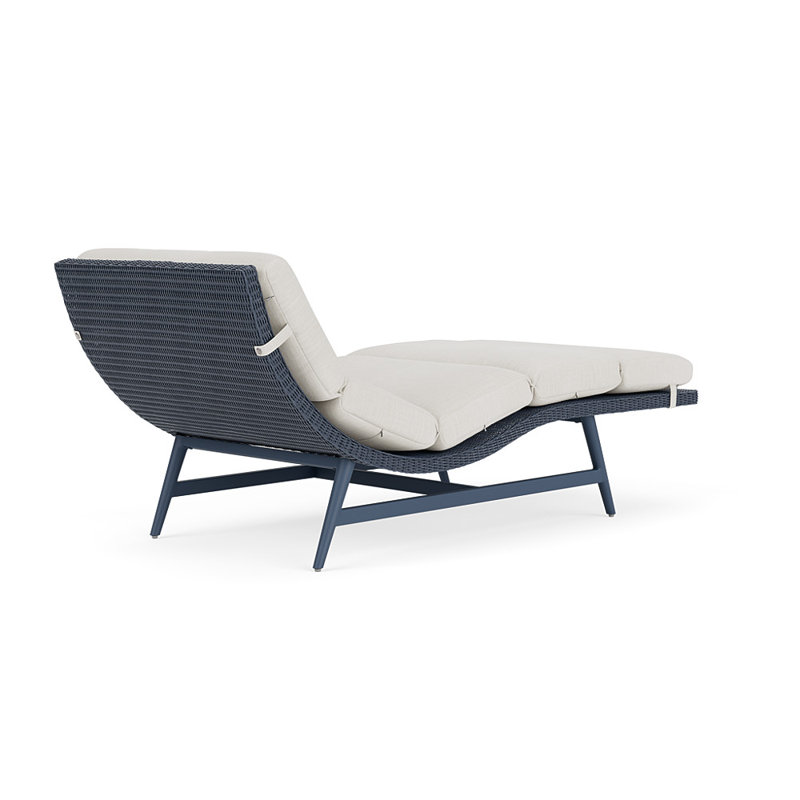 Cascade Outdoor Chaise Lounge, Rollo Linen, Denim Blue