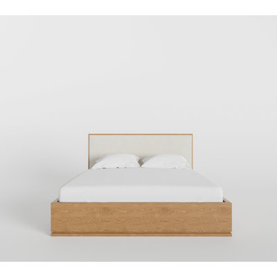 Milano Natural Queen Boucle Headboard Bed