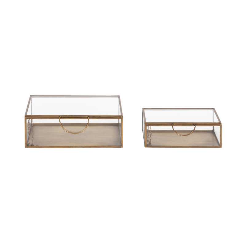 Ensemble de boîtes de rangement empilables en verre transparent Nevala pour utilisation comme boîtes à bijoux ou à souvenirs