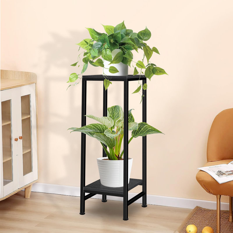 Tablette résistante à 2 étages pour plantes, Noir