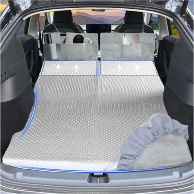 Memory Foam Mattress For Tesla Model Y, Foldable Car Camping Mattress With Head Support & Sheet And Storage Bag Included, Fits Tesla Frunk Trunk For Road Trips