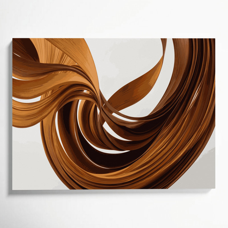 Gradient abstrait 56, art mural sur toile brune, H 11 po x l 14 po