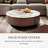 35.4" Faux Marble White and Brown Wood Round Coffee Table with Drawers for Living Room