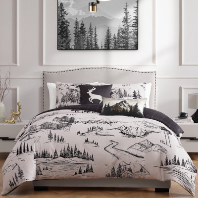 Bebejan Rocky Mountains 100% Cotton Sateen 5 Piece Reversible Comforter Set