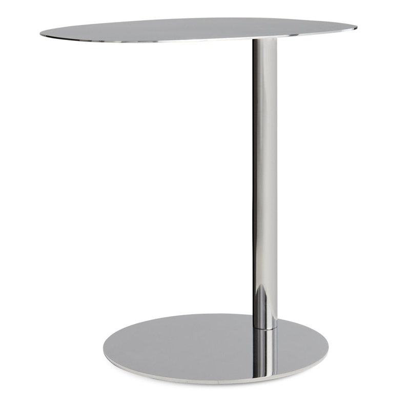 Swole Single End Table, 20" H x 20" W x 15" D, Polished Stainless