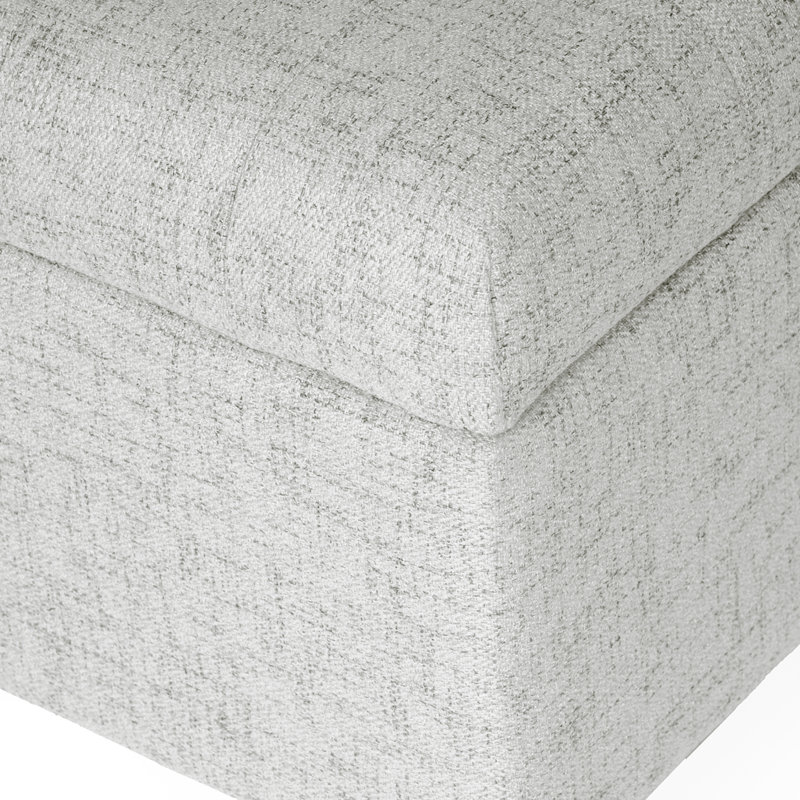 Banc de rangement rembourré Ataru, Tissé gris