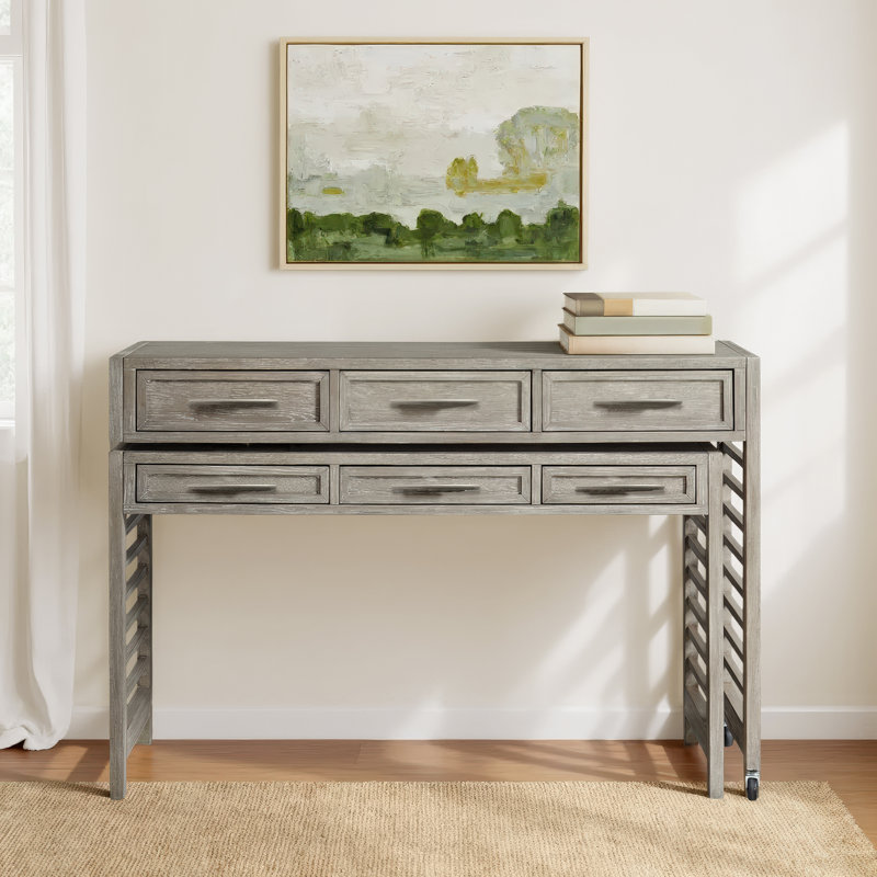 Gracelyn L-Shaped Solid Wood Base Writing Desk, Casual Taupe