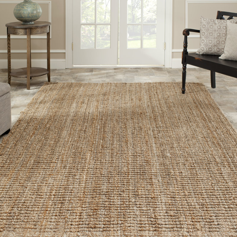 Norah Solid Colour Jute / Sisal Hand Woven Area Rug, Rectangle 152 x 244 cm