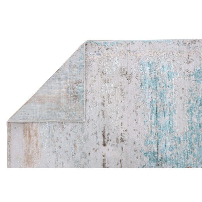 Tapis unique ivoire / gris 9 pi x 11 pi 9 po