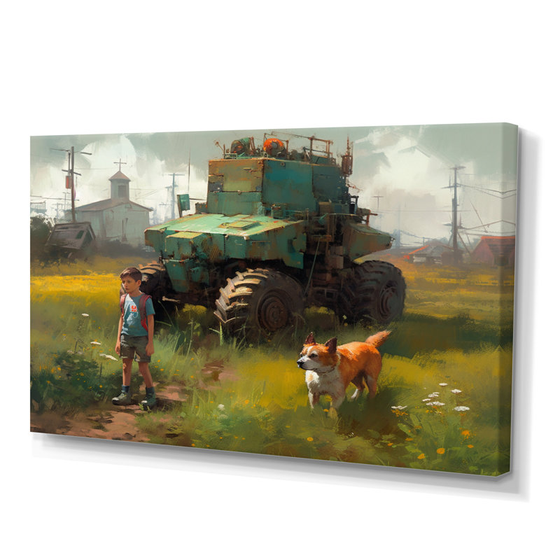 Children On The Farm V, reproduction d'art sur toile, H 30 po x l 40 po x P 1,5 po, Toile tendue