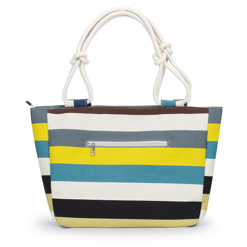 Canvas Picnic Tote Bag with Zipper, Large Capacity